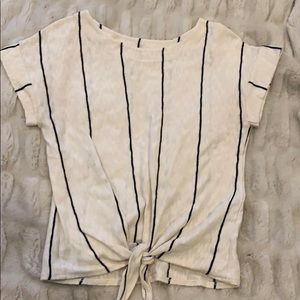 Zara Tie Front Short Sleeve Top